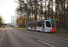 Новая трамвайная линия маршрута №3 в Даугавпилсе. 5 февраля 2020 года. Фото: Ирина Маскаленко