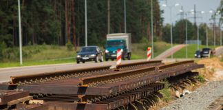 Строительство новой трамвайной линии в Даугавпилсе. 27 августа 2018 года. Фото: Сергей Кузнецов