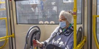 Общественный транспорт в Даугавпилсе. 19 мая 2020 года. Фото: Евгений Ратков