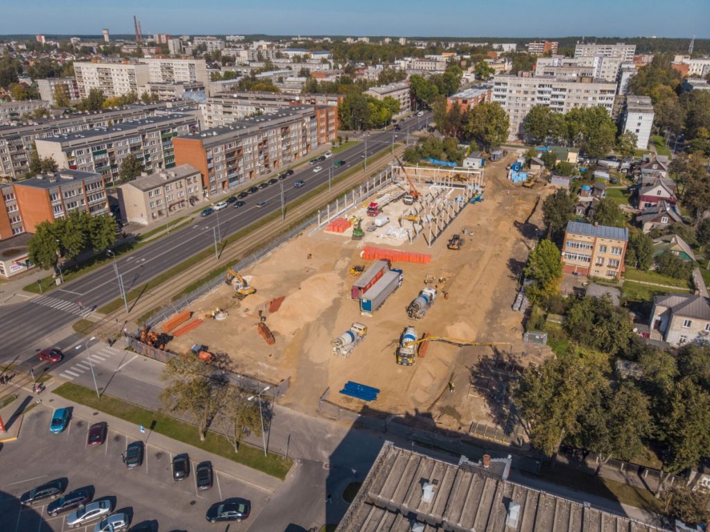 Строительство Lidl в Даугавпилсе. 22 сентября 2020 года. Фото: Евгений Ратков