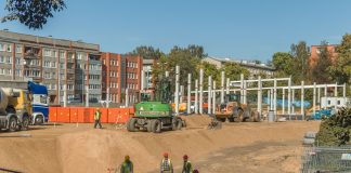 Строительство магазина Lidl в Даугавпилсе. 22 сентября 2020 года. Фото: Евгений Ратков