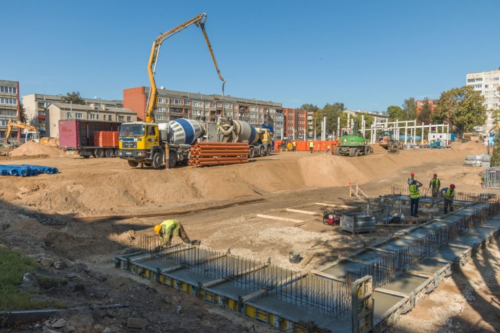 Строительство магазина Lidl в Даугавпилсе. 22 сентября 2020 года. Фото: Евгений Ратков