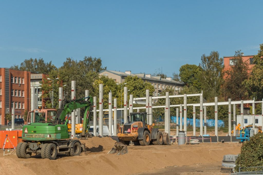 Строительство магазина Lidl в Даугавпилсе. 22 сентября 2020 года. Фото: Евгений Ратков