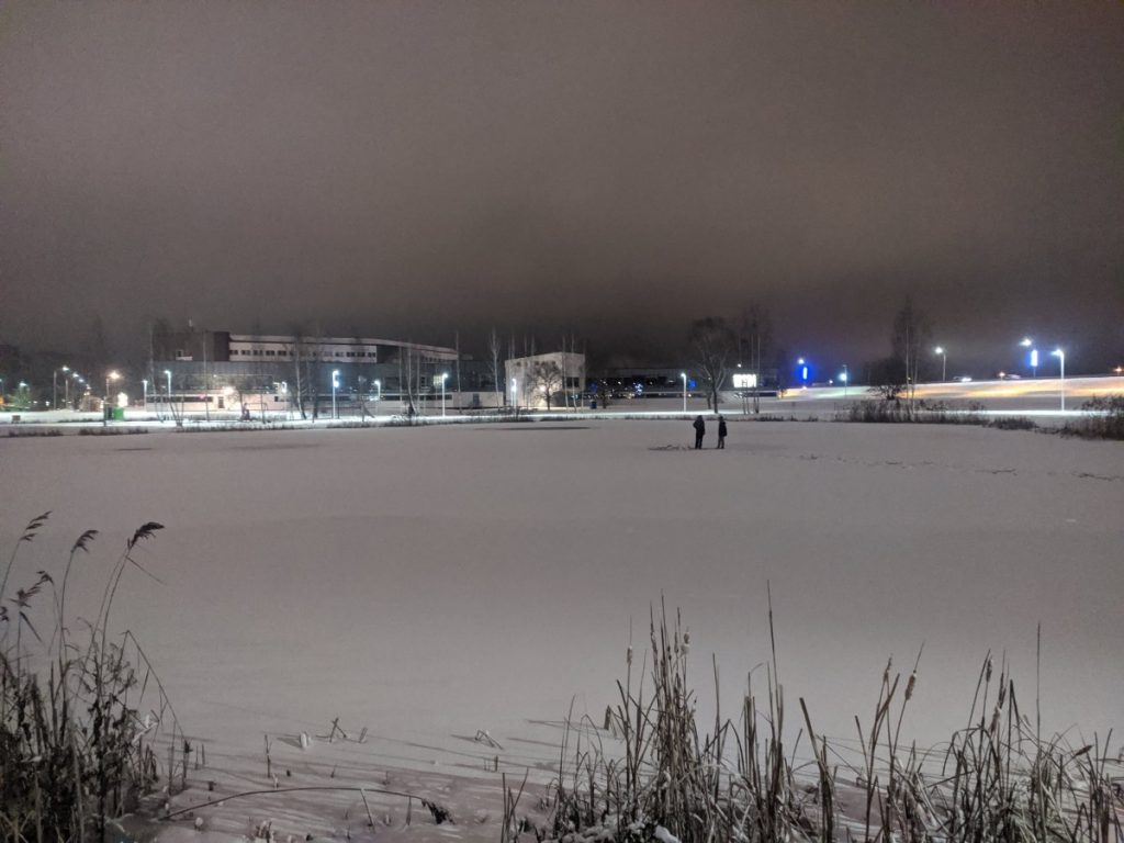 Водоём на Эспланаде в Даугавпилсе. 4 января 2021 года. Фото: Евгений Ратков