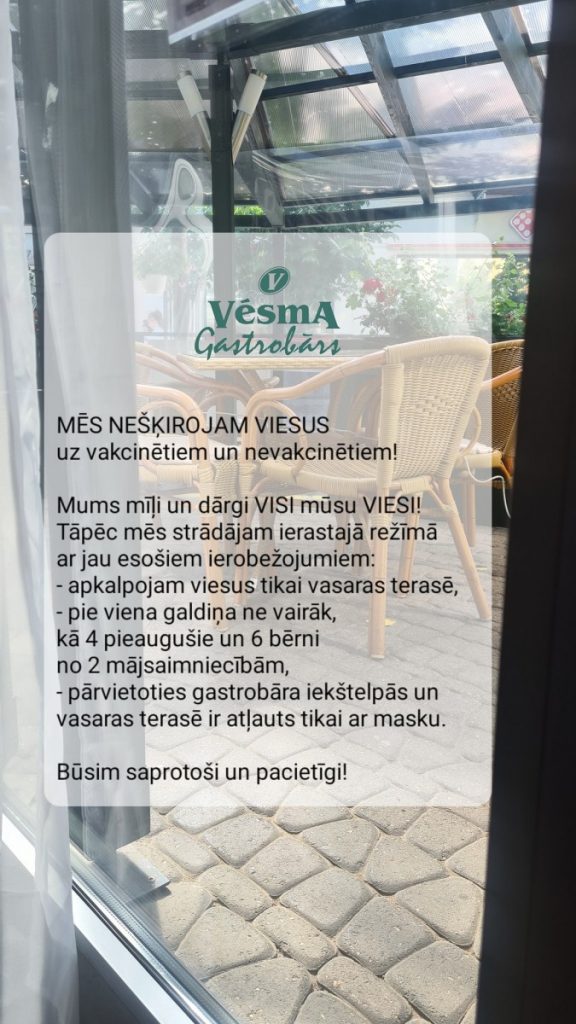 Фото со страницы гастробара Vēsma на фейсбуке