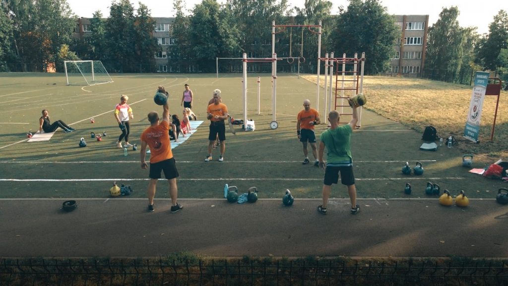 Тренировка в «Kettlebell Fit Daugavpils». Скриншот с видео