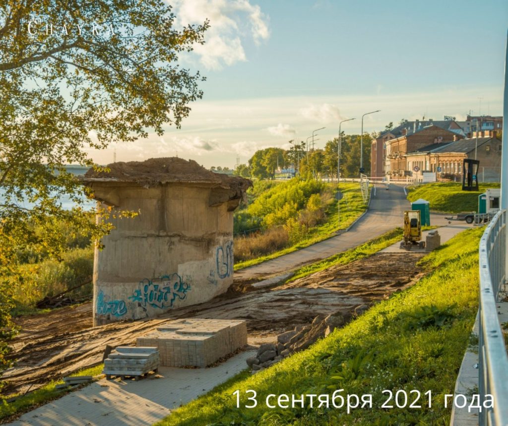 Водонапорная башенка на улице Бругю в Даугавпилсе. Сентябрь 2021 года. Фото: Евгений Ратков