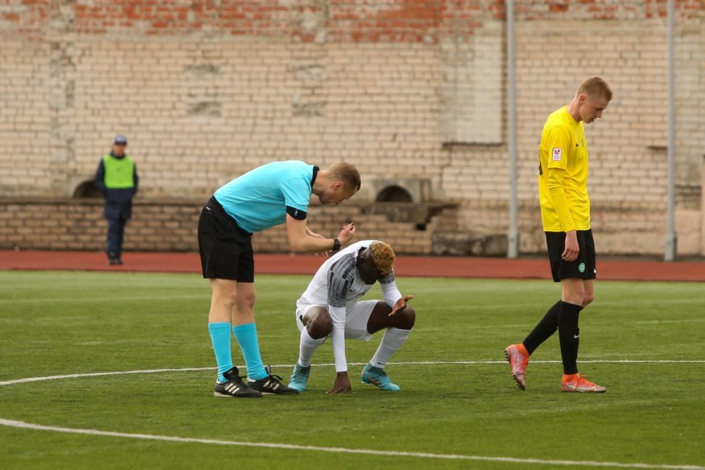 "Даугавпилс" - "Метта". Матч высшей лиги чемпионата Латвии по футболу. Даугавпилс, 24 апреля 2022 года. Фото: Сергей Кузнецов