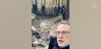 Скриншот из видео советника министра внутренних дел Украины Антона Геращенко. Он организовал поездку журналистов в Мотыжин