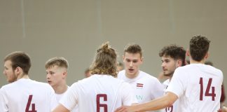 Латвия - Фарерские острова. Отборочный матч чемпионата Европы по волейболу в группе U-22. Даугавпилс, 19 мая 2022 года. Фото: Сергей Кузнецов