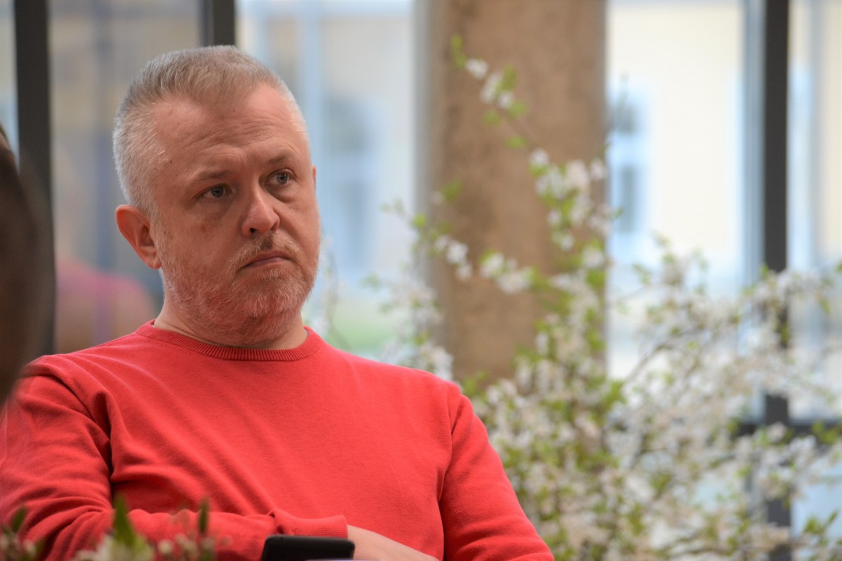 Виктор Вингрис на "Бранче с предпринимателями". Даугавпилс, 6 мая 2022 года. Фото: Елена Иванцова
