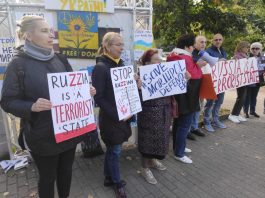 Антивоенный пикет в Риге. 24 сентября 2022 года. Фото: Анастасия Фёдорова