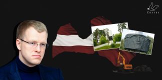 Мэр Даугавпилса Андрей Элксниньш и советские памятники в Даугавпилсе. Коллаж: Chayka.lv