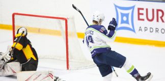 "Динабург" - "Мого", матч высшей лиги чемпионата Латвии по хоккею. Даугавпилс, 7 декабря 2022 года. Фото: Сергей Кузнецов