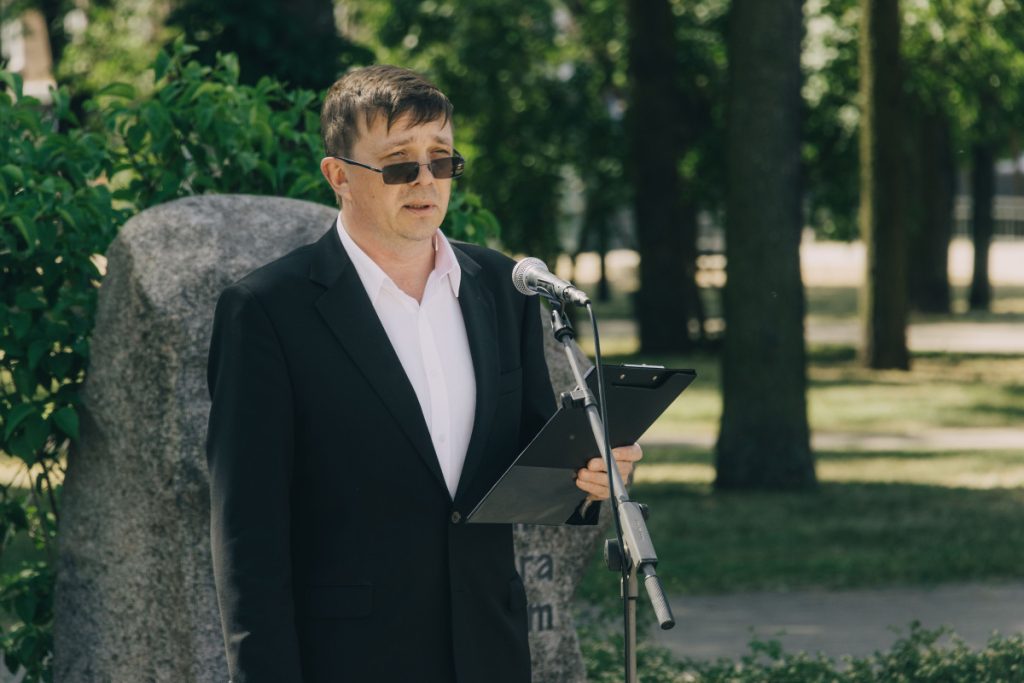 Валерий Кононов на мероприятии памяти жертв коммунистического геноцида. Даугавпилс, 14 июня 2023 года. Фото: Евгений Ратков