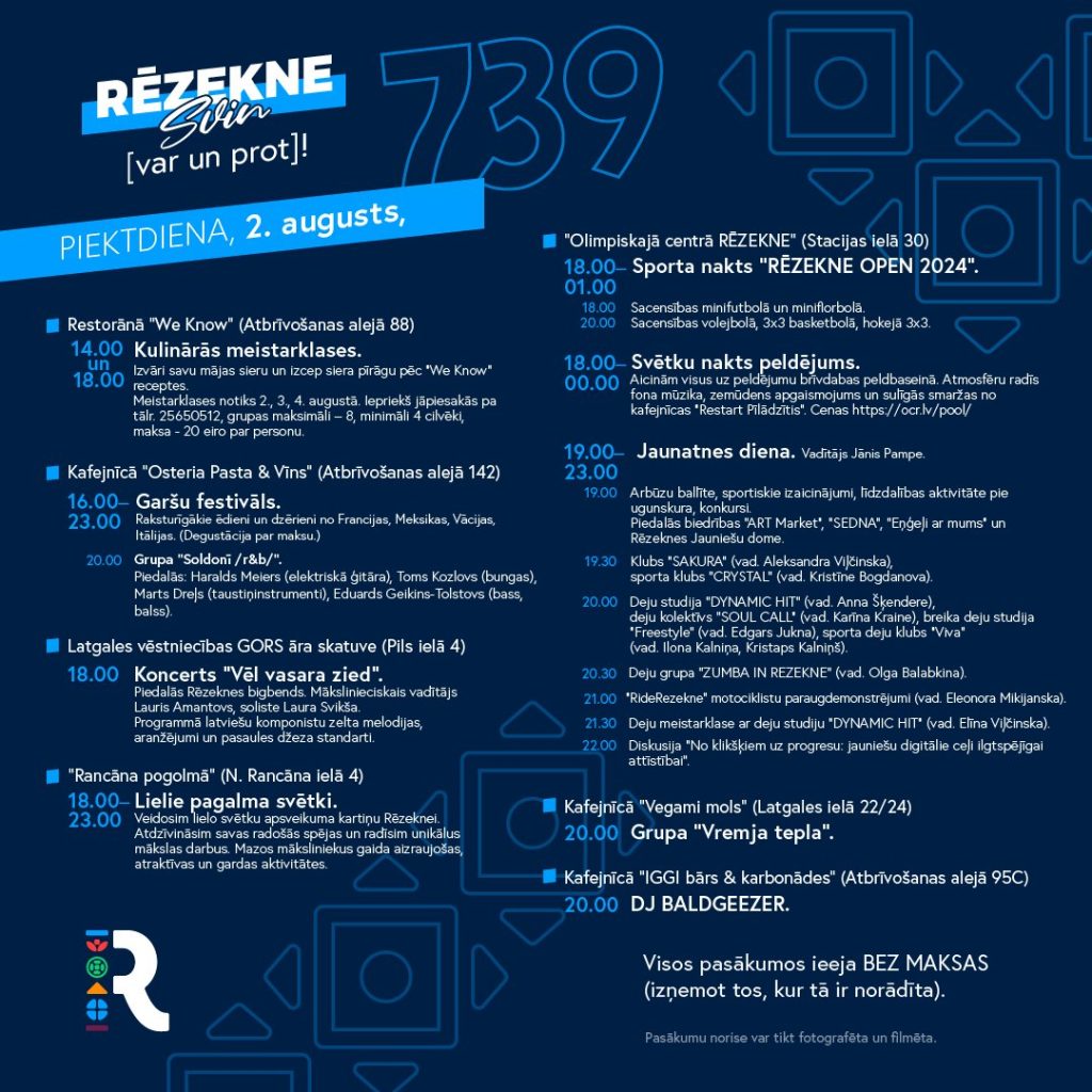 Программа праздника города Резекне. Слайды: Rēzekne / Facebook