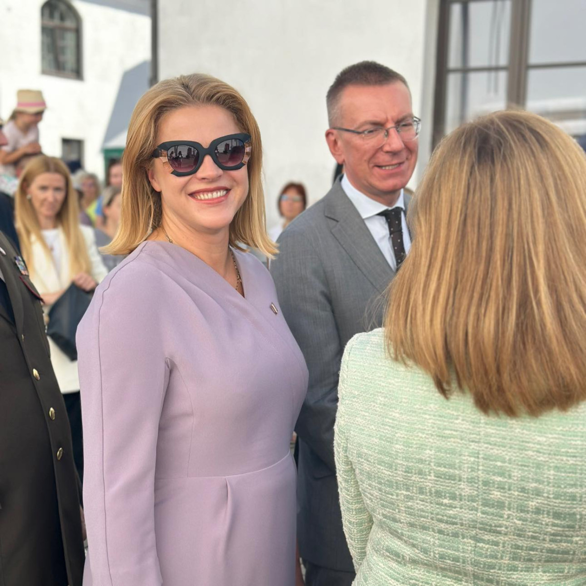 Эвика Силиня и Эдгар Ринкевич. Аглона, 15 августа 2024 года. Фото: Chayka Latviski (Анна-Луизе Рускуле и Анна Кусиня)