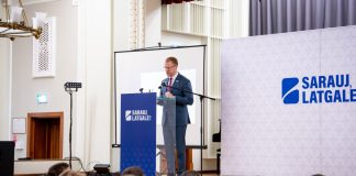 Лидер партии Sarauj, Latgale! Андрей Элксниньш. 23 ноября 2024 года. Фото со страницы партии на Фейсбуке