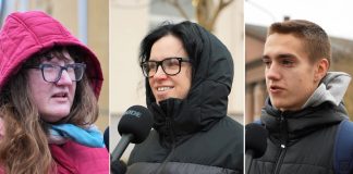 Участники видеоопроса о рождественских украшениях в Даугавпилсе. Кадры из видео