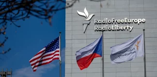 Офис «Радио Свободная Европа/Радио Свобода» в Праге, Чешская Республика. 10 февраля 2025 года. Фото: Martin Divisek / EPA-EFE с сайта "Новая газета Европа"