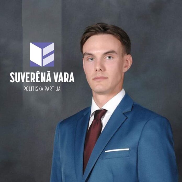 Никита Анчипанов - лидер даугавпилсского списка кандидатов от партий "Суверенная власть" и "Объединение Младолатышей". Фото со страницы Никиты на Фейсбуке
