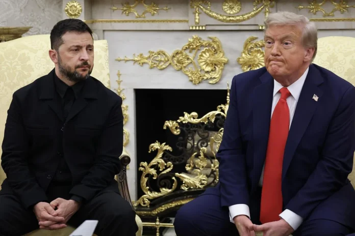 Владимир Зеленский и Дональд Трамп отвечают на вопросы журналистов перед встречей в Белом доме. 18 августа 2025 года. Фото: unian.net Владимир Зеленский и Дональд Трамп отвечают на вопросы журналистов перед встречей в Белом доме. 18 августа 2025 года. Фото: unian.net