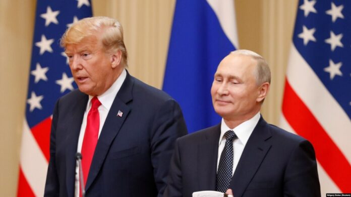 Президент США Дональд Трамп и президент России Владимир Путин во время встречи на военной базе ВВС США Элмендорф-Ричардсон в Анкоридже (Аляска) 15 августа 2025 года. Фото: Grigory Dukor / Reuters