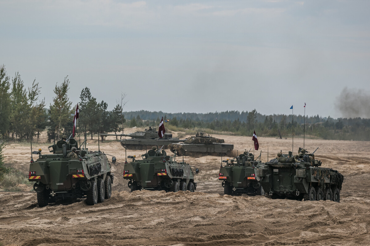 Учения Namejs 2024 на военном полигоне в Адажи. 26 сентября 2024 года. Фото: Ēriks Kukutis / Aizsardzības ministrija
