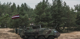 Учения Namejs 2024 на военном полигоне в Адажи. 26 сентября 2024 года. Фото: Ēriks Kukutis / Aizsardzības ministrija