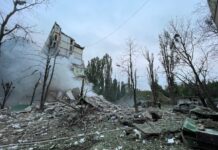 Разрушения в Киеве в результате ракетного удара по жилому дому в ночь на 31 июля. Фото: телеграм-канал Владимира Зеленского