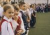 День знаний в Даугавпилсской средней школе Центра. Даугавпилс, 1 сентября 2025 года. Фото: Евгений Ратков