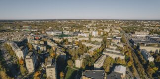 Даугавпилс с дрона. Октябрь 2024 года. Фото: Евгений Ратков
