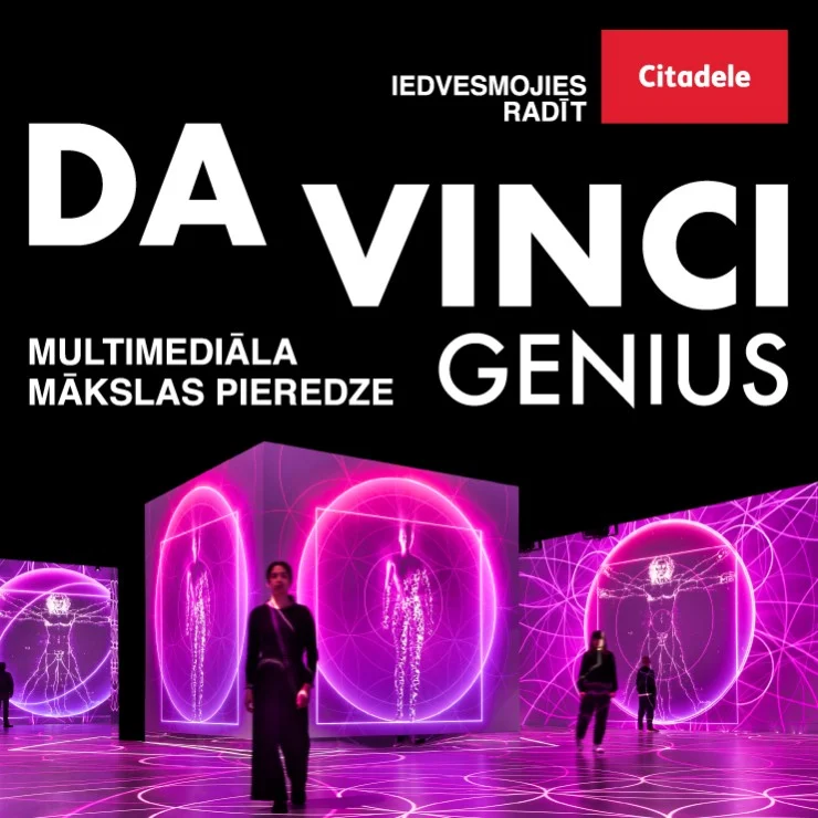 Баннер международного мультимедийного шоу Da Vinci Genius. Изображение: bilesuparadize.lv