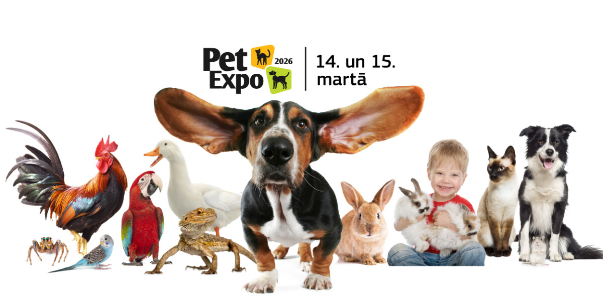 Афиша выставки Pet Expo 2026. Изображение со страницы Mājdzīvnieku izstādes Ķīpsalā на Фейсбуке