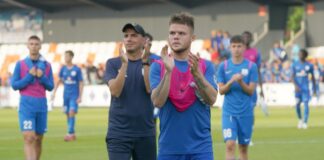 Даугавпилсская дума разрывает договор сотрудничества с «Футбольным центром Даугавпилс» Ответный футбольный матч первого квалификационного раунда Лиги конференций УЕФА между BFC Daugavpils и албанской «Влазнией». Рига, Латвия, 16 июля 2025 года. Фото со страницы BFC Daugavpils на Фейсбуке