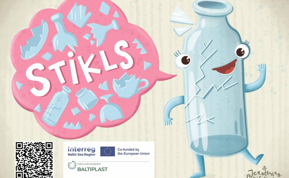 Рисунки Екатерины Гришкян для наклеек на мусорные контейнеры в Даугавпилсе. Изображение: daugavpils.lv