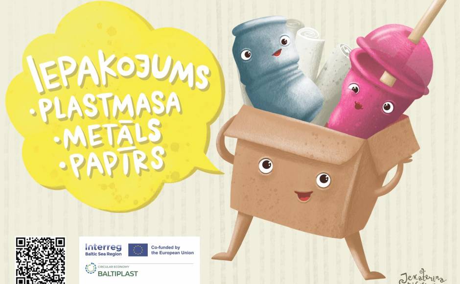 Рисунки Екатерины Гришкян для наклеек на мусорные контейнеры в Даугавпилсе. Изображение: daugavpils.lv