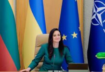 На заседании Кабинета министров во вторник, 23 июня 2026 года, премьер-министр Литвы Инга Ругинене объявила об отставке. Фото: Josvydas Elinskas / Elta
