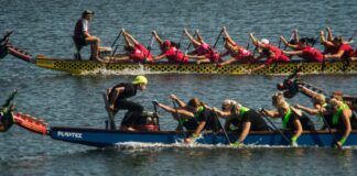 22 августа в Даугавпилсе пройдёт VIII Международный фестиваль водного спорта Dragon Boat Международный фестиваль водного спорта Dragon Boat в Даугавпилсе. 2019 год. Фото: Евгений Ратков