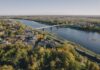 Вид с дрона на мост Единства в Даугавпилсе. 16 октября 2024 года. Фото: Евгений Ратков