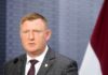 Дрон влетел на территорию Латвии из Беларуси — министр обороны об инциденте 14 августа Министр обороны Латвии Райвис Мелнис. Фото: Зане Битере / LETA