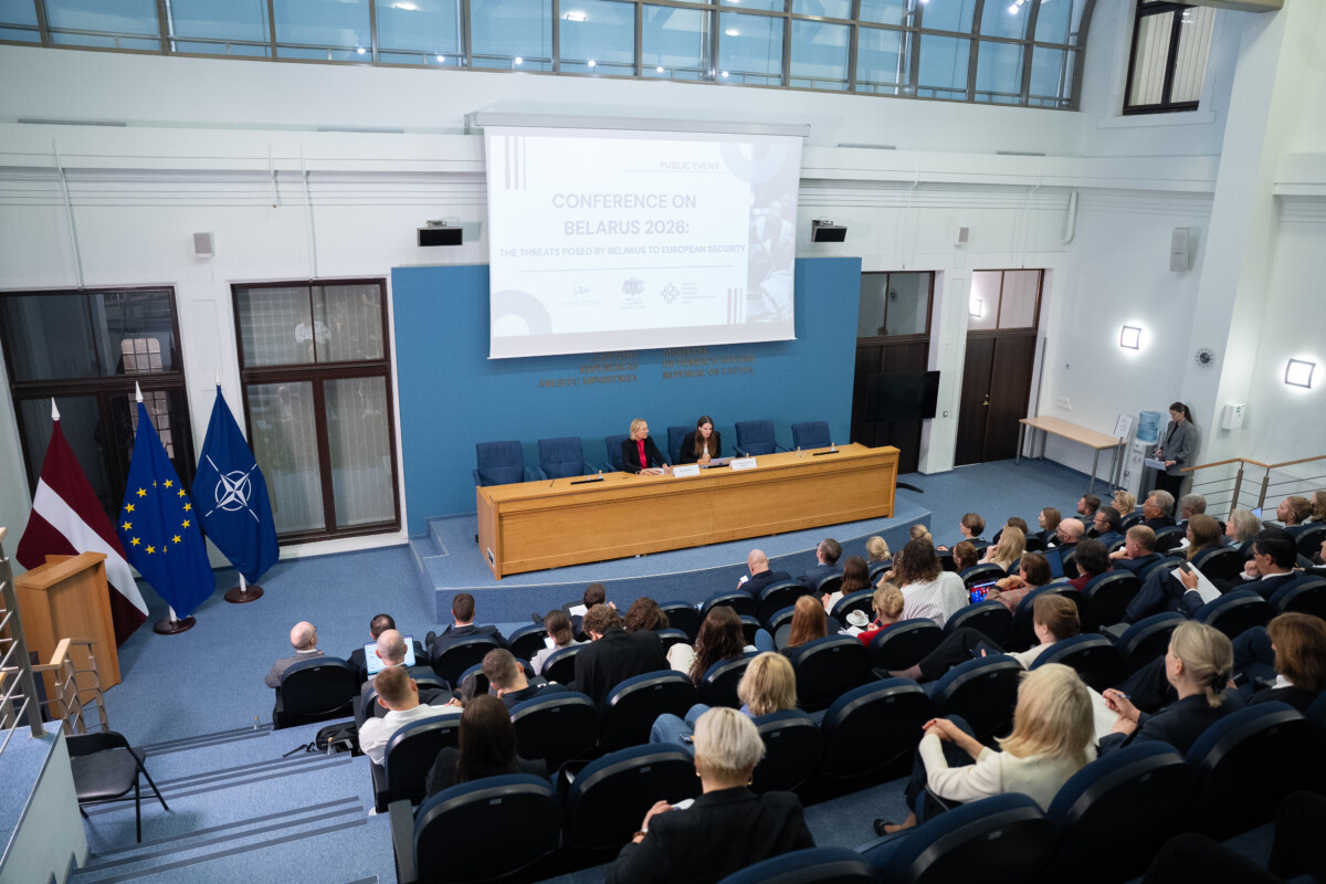4 сентября 2026 года в Министерстве иностранных дел в сотрудничестве с Латвийским институтом внешней политики состоялась международная конференция, посвящённая угрозам европейской безопасности со стороны Беларуси. Фото: Лаура Целминя, Министерство иностранных дел