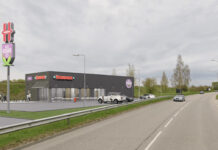 Новый ресторан быстрого питания Hesburger в Даугавпилсе, на улице Крауяс, 7. Архитектурная визуализация SIA Kvites